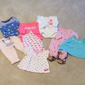 8pc baby girl bundle 3-6 Months, onsies/tops/pant